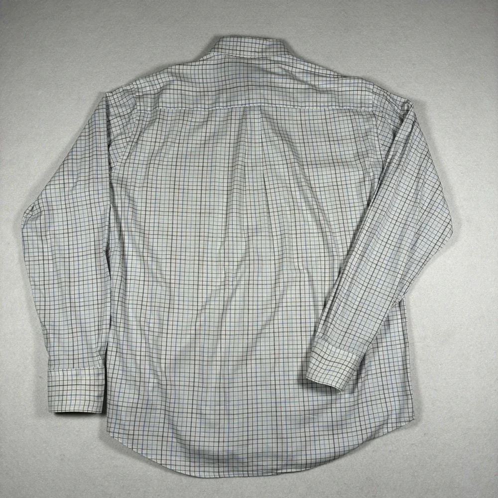 Peter Millar Mens L White Multicolor Check Button Stretch Casual Performance